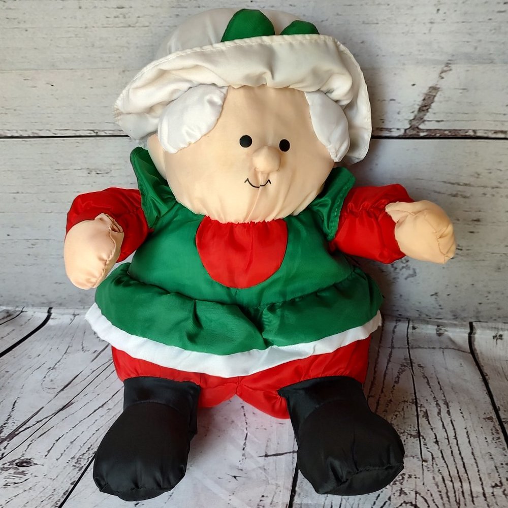 Vintage Stuffins Mrs. Santa Clause Nylon Plush 12” Christmas Stuffed Animal